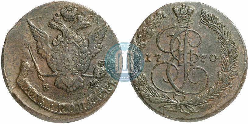 Picture 5 kopecks 1770 year ЕМ 