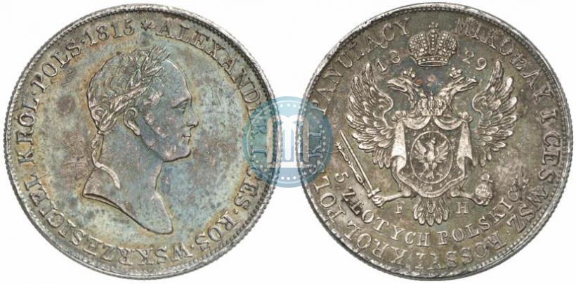 Picture 5 złotych 1829 year FH 