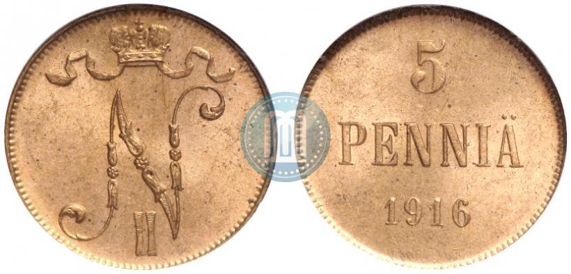 Picture 5 pennia 1916 year  