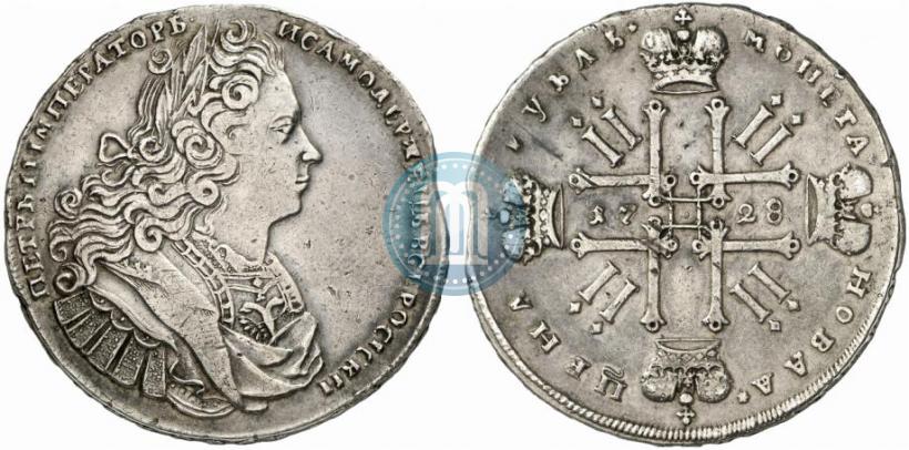 Фото 1 рубль 1728 года  "Тип 1727"