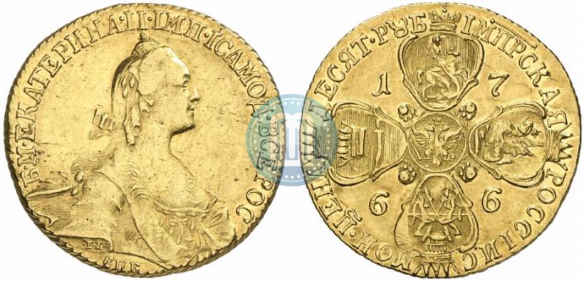 Picture 10 roubles 1766 year СПБ 