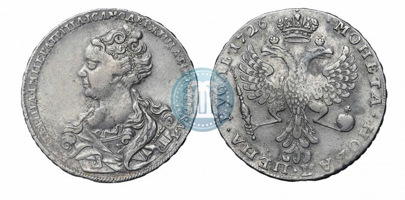 Picture 1 rouble 1726 year  "Moscow type, portrait turned to the left"