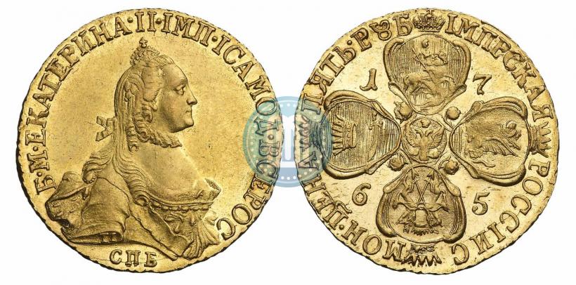 Picture 5 roubles 1765 year СПБ-Т.I. 
