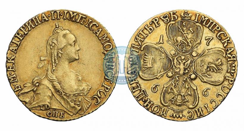 Picture 5 roubles 1766 year СПБ 