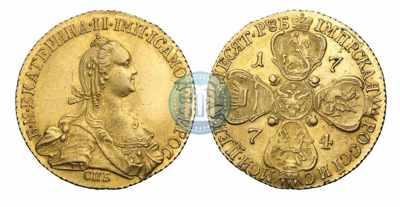 Picture 10 roubles 1774 year СПБ 