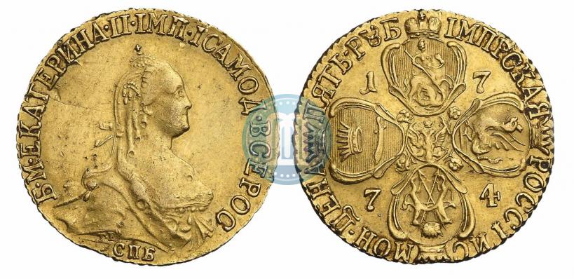 Фото 5 рублей 1774 года СПБ 