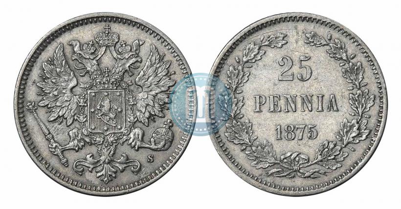Фото 25 пенни 1875 года S 