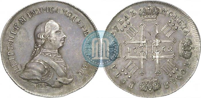 Picture 1 rouble 1762 year СПБ "Monogram on the reverse. Pattern"