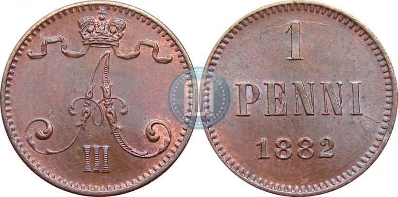 Фото 1 пенни 1882 года  