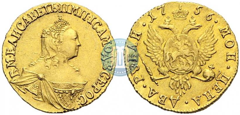 Фото 2 рубля 1756 года  