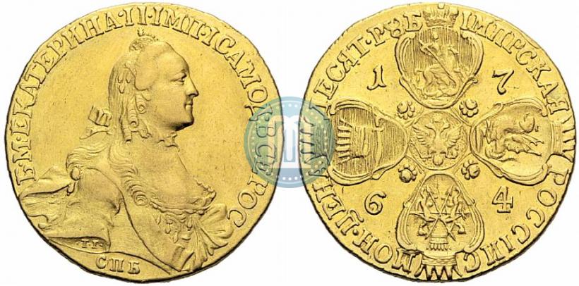 Picture 10 roubles 1764 year СПБ 