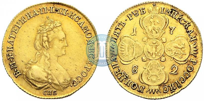 Picture 5 roubles 1782 year СПБ 