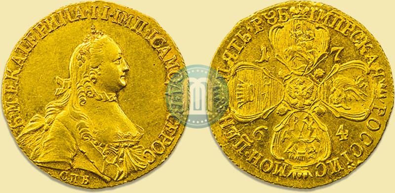 Picture 5 roubles 1764 year СПБ 