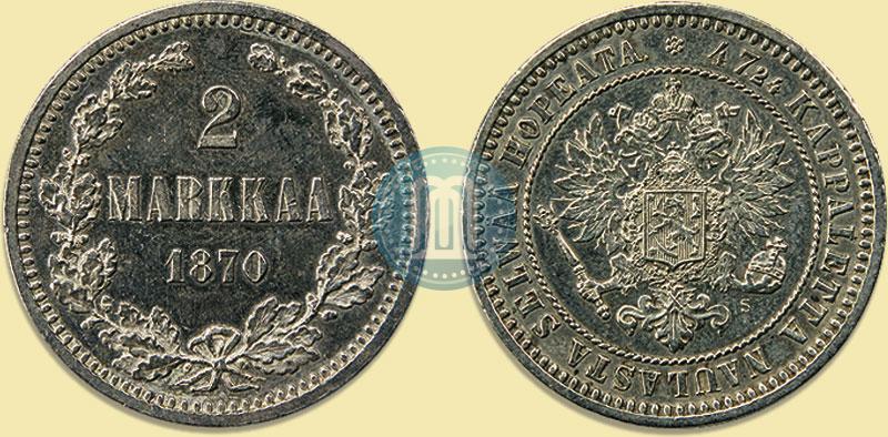 Picture 2 markkaa 1870 year S 