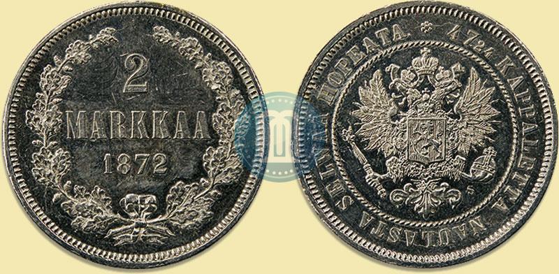 Picture 2 markkaa 1872 year S 