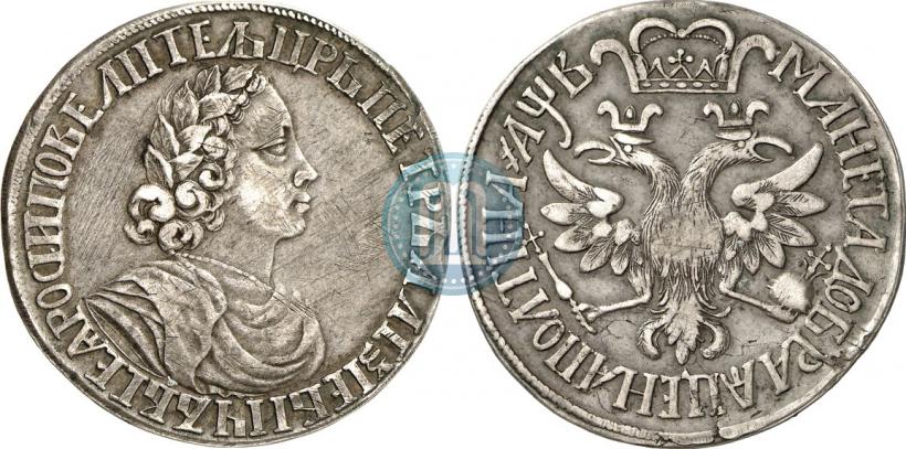 Picture Poltina 1702 year  "Without ribbons near the wreath"
