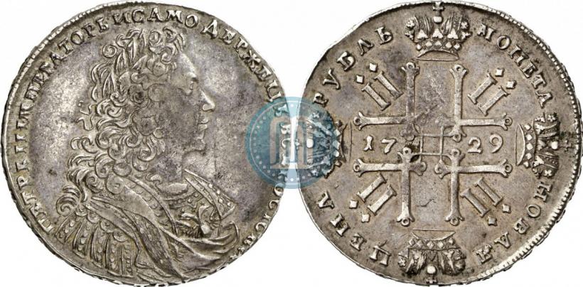 Фото 1 рубль 1729 года  "Тип 1728"