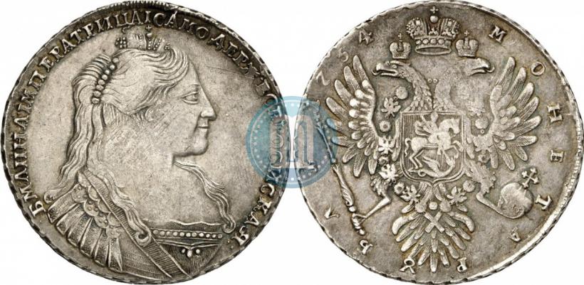 Фото 1 рубль 1734 года  "Тип 1735 года"