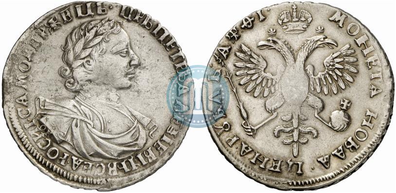 Фото 1 рубль 1719 года OK "Портрет в латах"