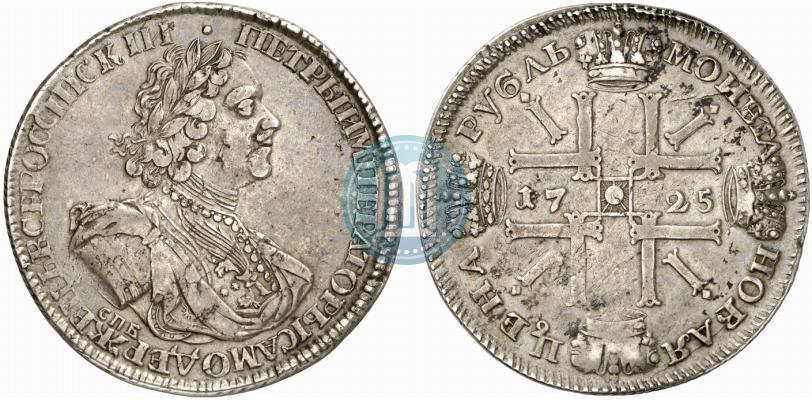 Picture 1 rouble 1725 year СПБ "Sun rouble, portrait in armour"