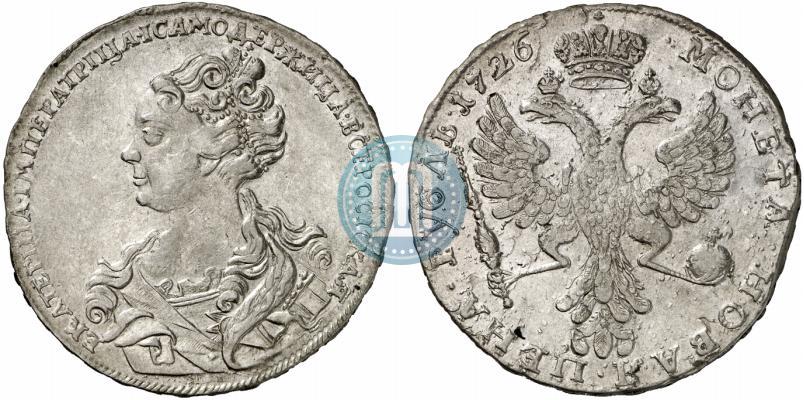 Picture 1 rouble 1726 year  "Moscow type, portrait turned to the left"