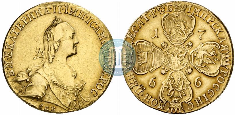 Picture 10 roubles 1766 year СПБ 