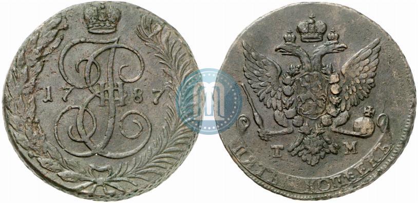 Picture 5 kopecks 1787 year ТМ 