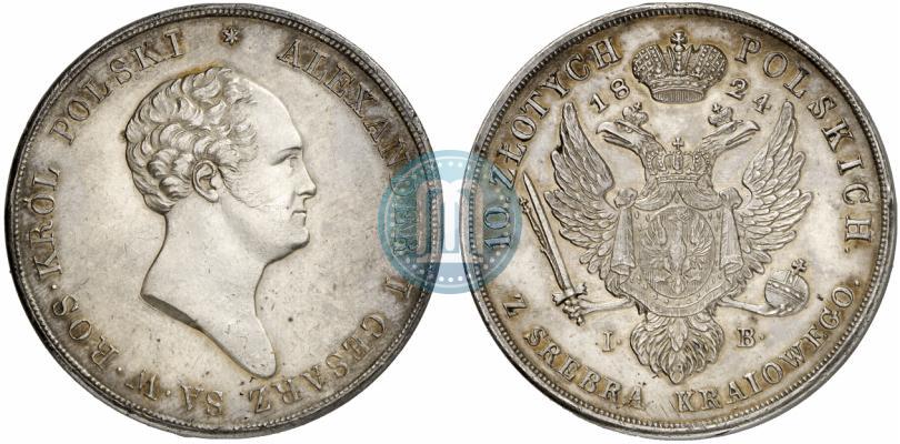 Picture 10 złotych 1824 year IB 