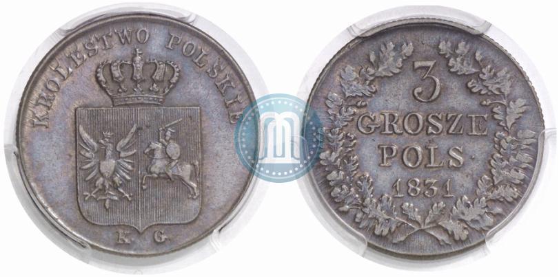 Picture 3 grosze 1831 year KG "Polish uprising"