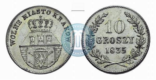 Picture 10 groszy 1835 year  "Free city of Kraków"