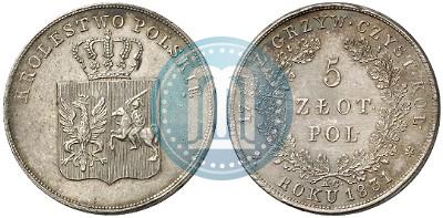 Фото 5 злотых 1831 года KG "Польское восстание"