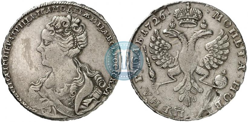 Picture 1 rouble 1726 year  "Moscow type, portrait turned to the left"