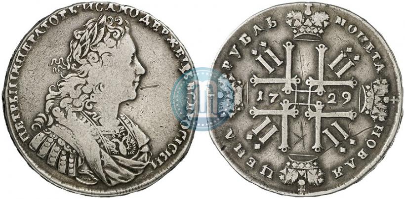 Фото 1 рубль 1729 года  "Тип 1728"