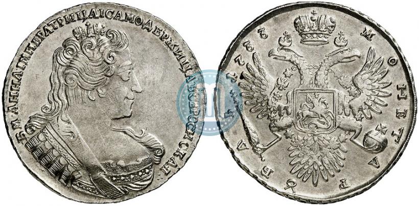 Фото 1 рубль 1733 года  