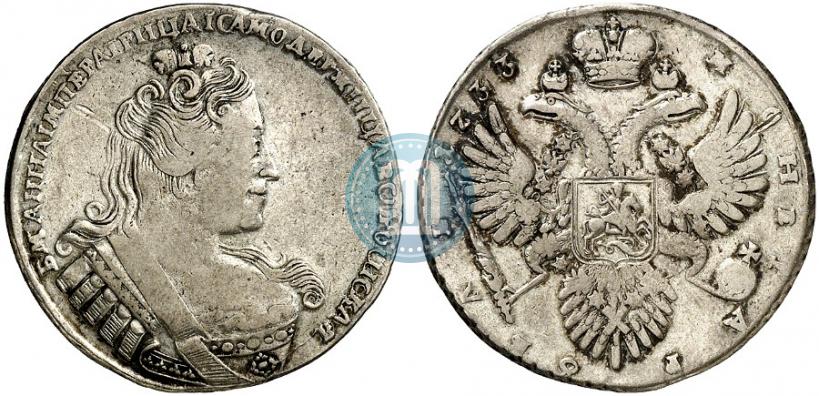 Фото 1 рубль 1733 года  