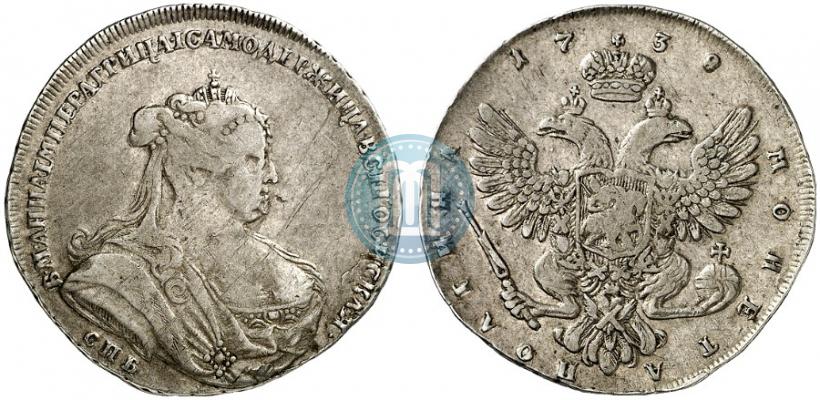 Фото Полтина 1738 года СПБ "Петербургский тип"