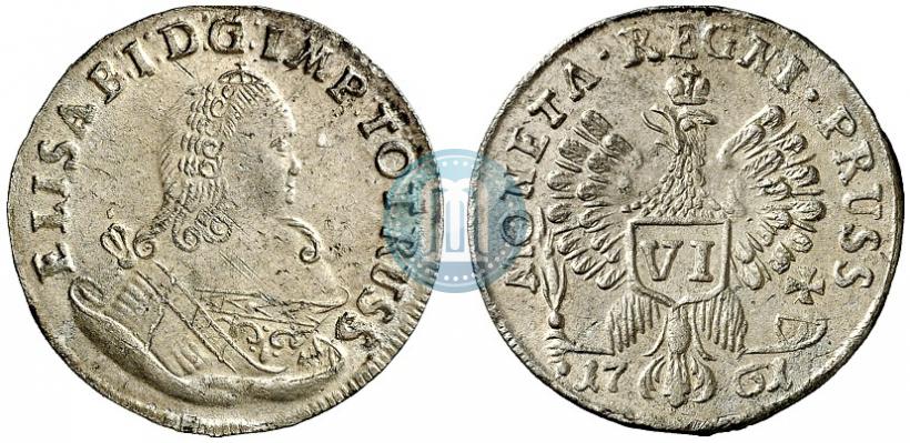 Picture 6 groszy 1761 year  