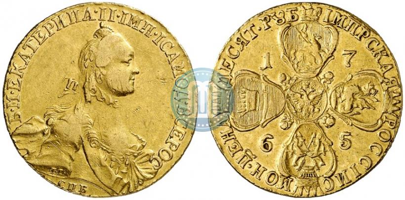 Picture 10 roubles 1765 year СПБ 