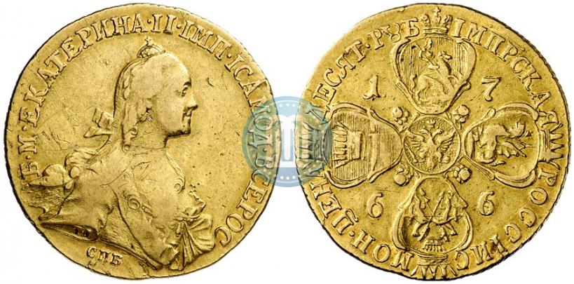 Picture 10 roubles 1766 year СПБ 