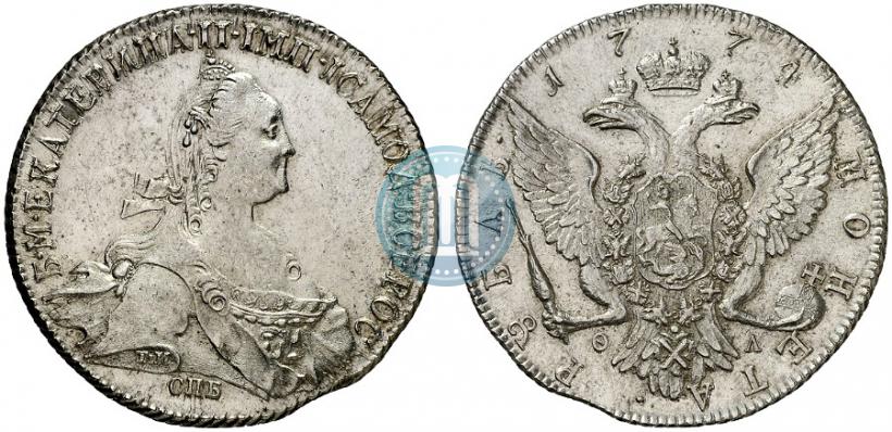 Фото 1 рубль 1774 года СПБ-ФЛ 