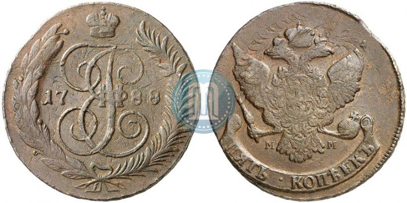Фото 5 копеек 1788 года ММ 