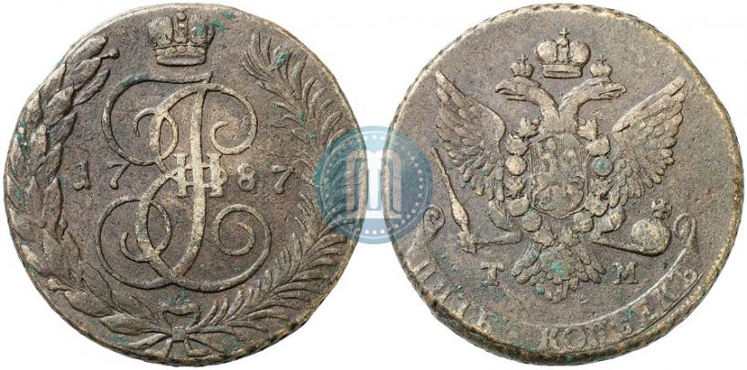 Фото 5 копеек 1787 года ТМ 