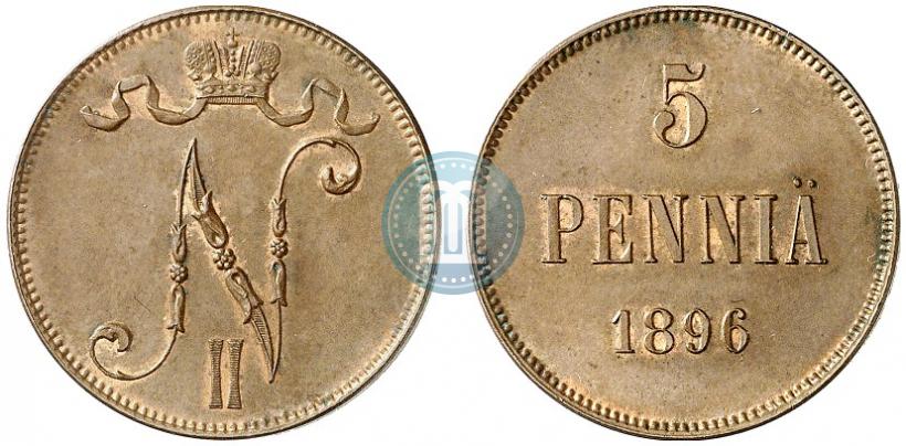 Фото 5 пенни 1896 года  