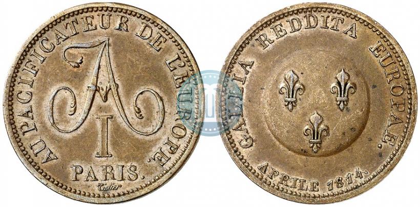 Фото 5 франков 1814 года  "В честь Императора Александра I"