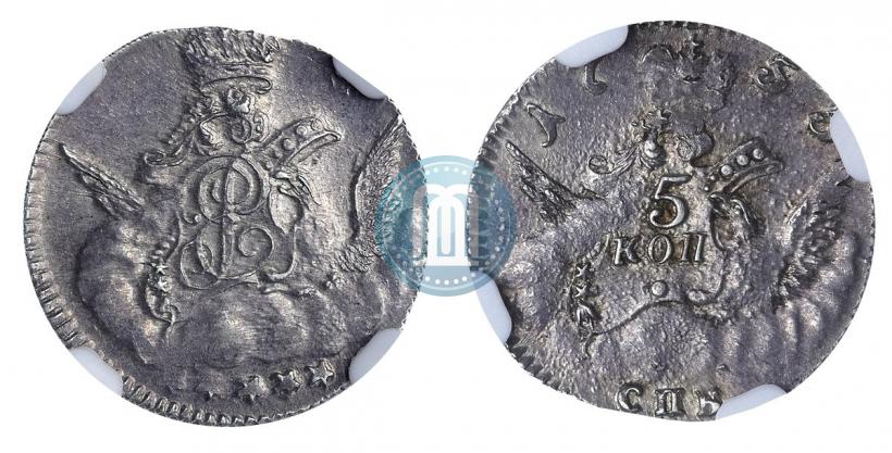 Фото 5 копеек 1755 года СПБ 