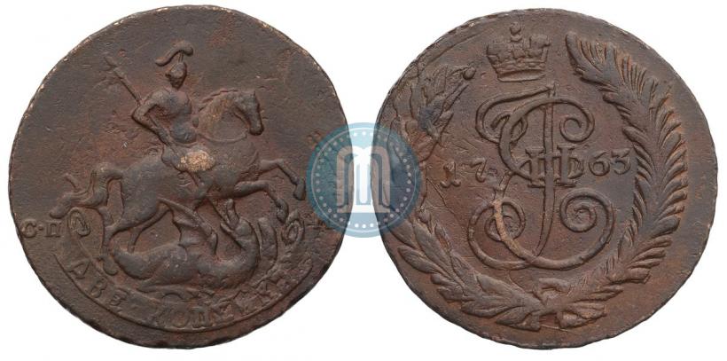 Фото 2 копейки 1763 года СПМ 
