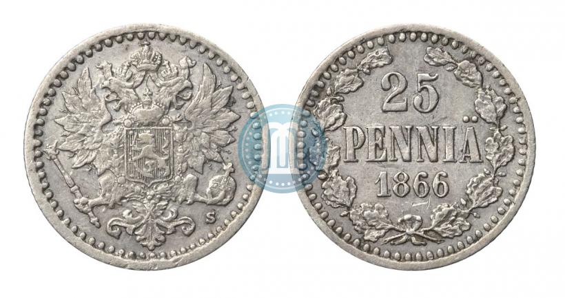 Picture 25 pennia 1866 year S 