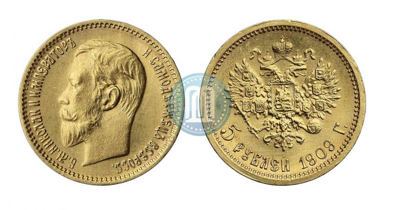 Picture 5 roubles 1909 year (ЭБ) 
