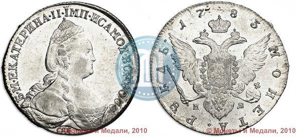 Picture 1 rouble 1783 year СПБ-ИЗ 
