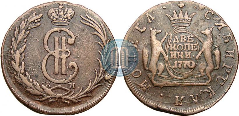 Picture 2 kopecks 1770 year КМ 